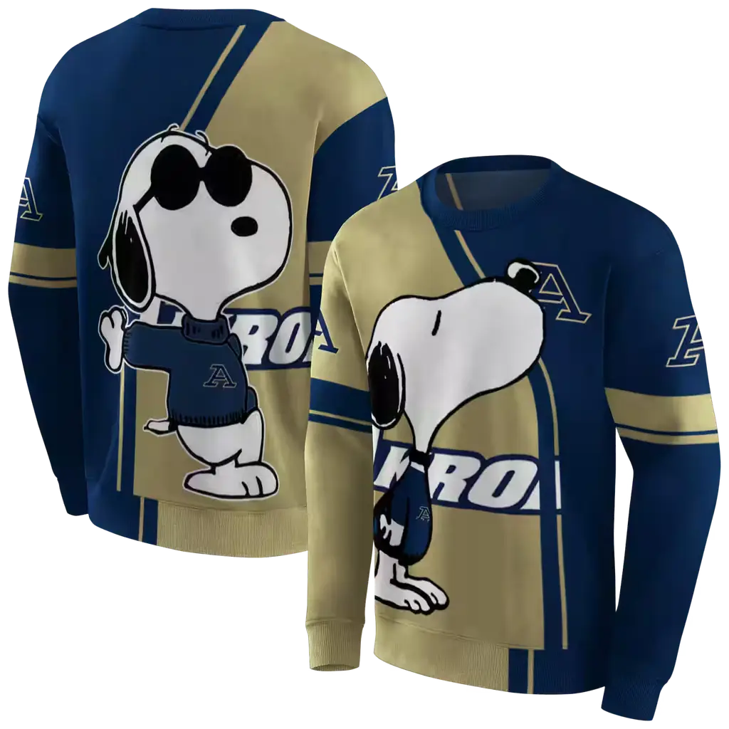 akron zips playful snoopy blue hoodie premium grade akron zips playful snoopy blue hoodie premium grade
