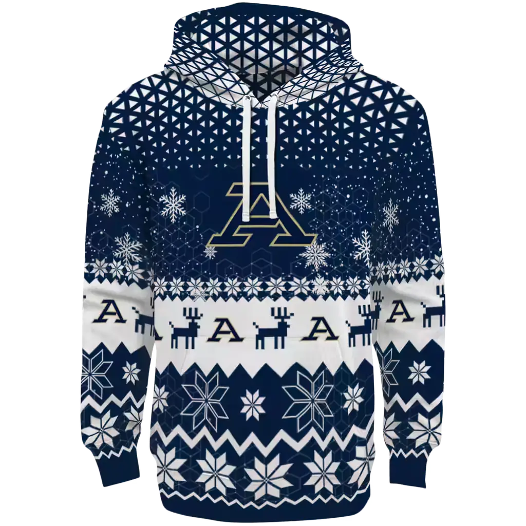 akron zips reindeer motif blue hoodie best selling akron zips reindeer motif blue hoodie best selling