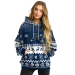 akron zips reindeer motif blue hoodie best selling