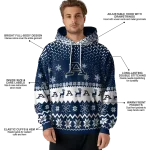 akron zips reindeer motif blue hoodie best selling