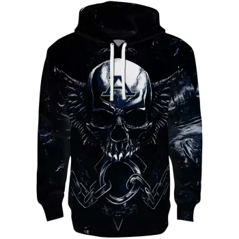 akron zips skull artwork blue black hoodie best selling