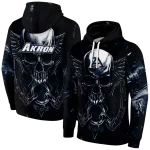 akron zips skull artwork blue black hoodie best selling