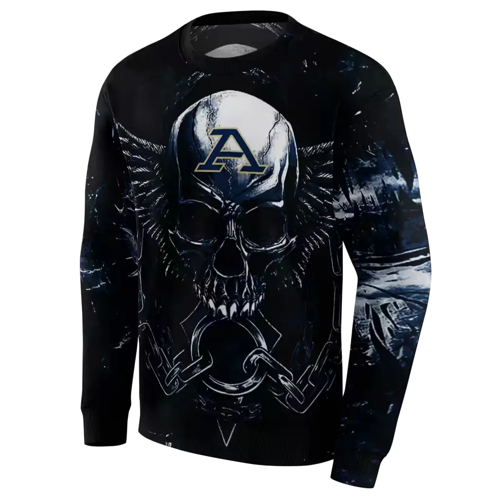 akron zips skull artwork blue black hoodie new arrival akron zips skull artwork blue black hoodie new arrival