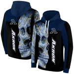 akron zips skull motif blue black hoodie best selling