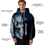 akron zips skull motif blue black hoodie best selling