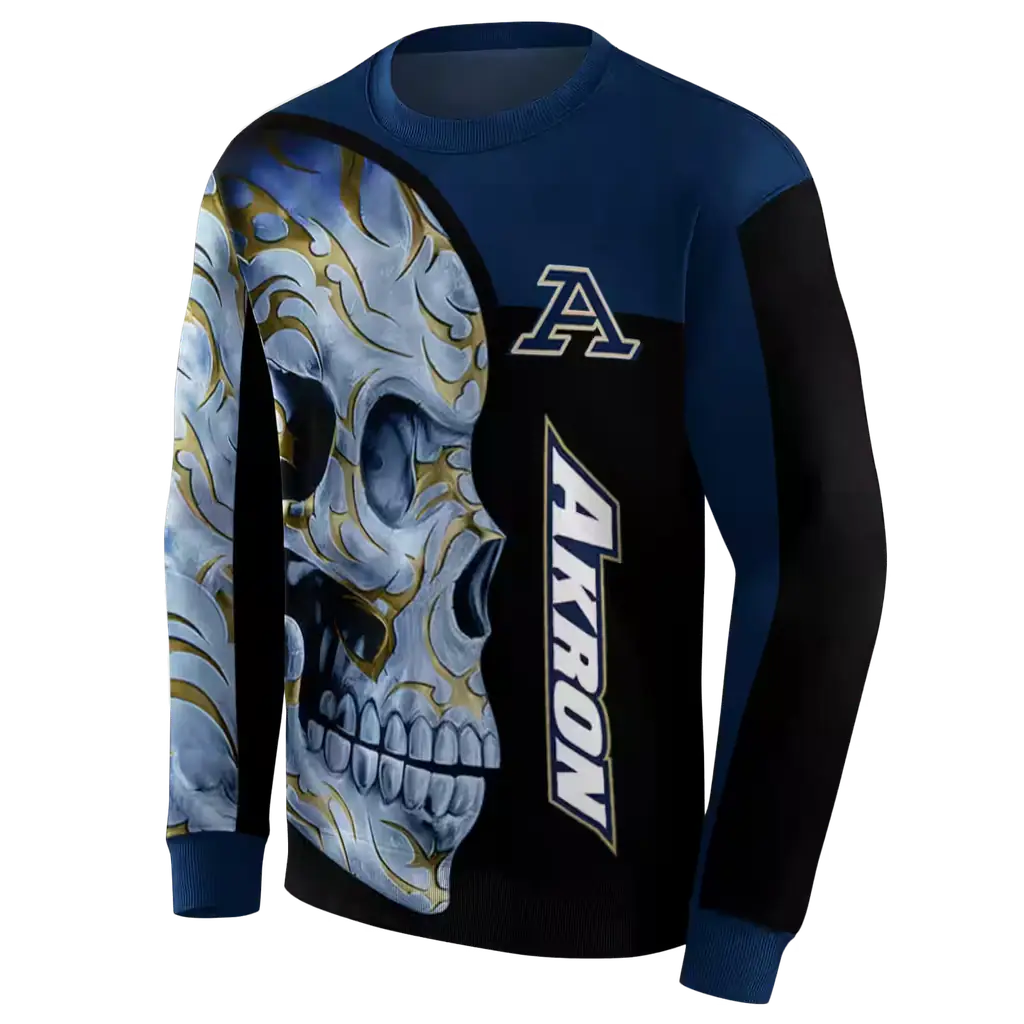 akron zips skull motif blue black hoodie new arrival akron zips skull motif blue black hoodie new arrival