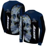 akron zips skull motif blue black hoodie best selling