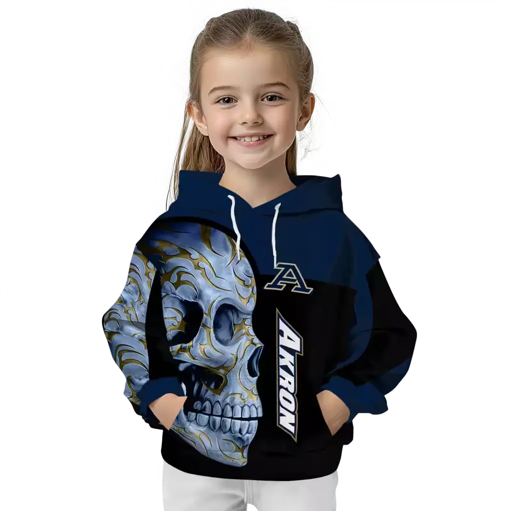 akron zips skull motif blue black hoodie top rated akron zips skull motif blue black hoodie top rated
