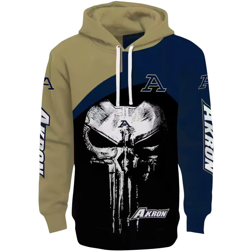 akron zips skull punisher gold black hoodie best selling akron zips skull punisher gold black hoodie best selling