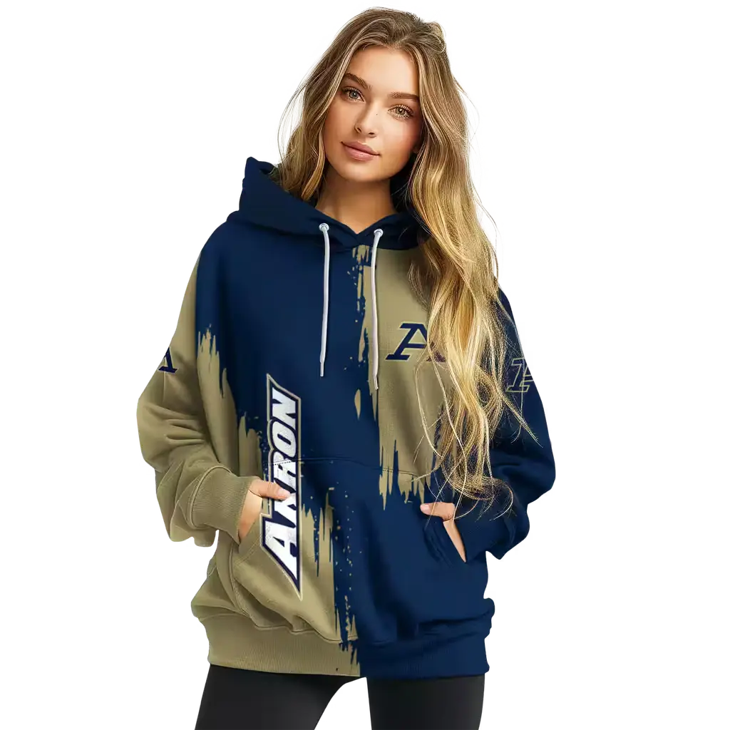 akron zips splatter effect blue hoodie high quality akron zips splatter effect blue hoodie high quality
