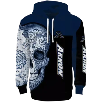 akron zips sugar skull blue black hoodie best selling