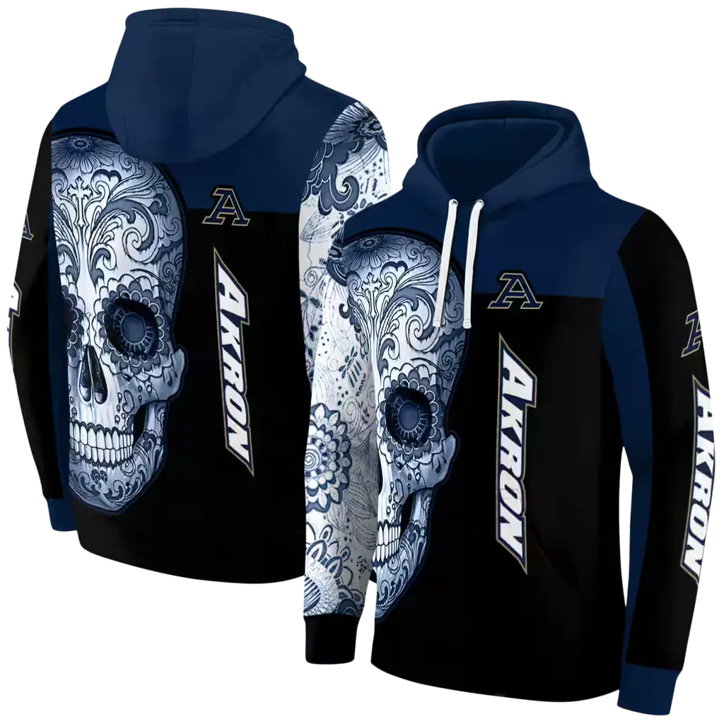 akron zips sugar skull blue black hoodie fashion forward akron zips sugar skull blue black hoodie fashion forward