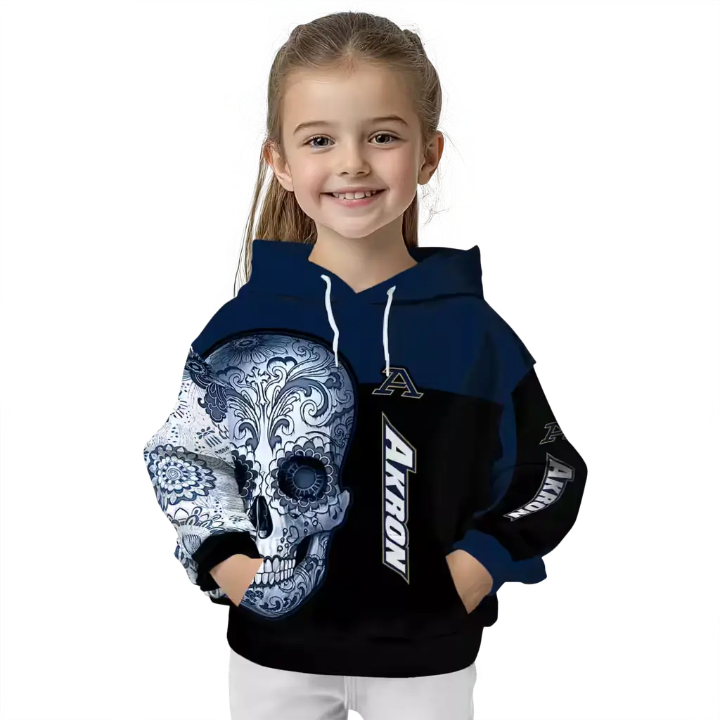 akron zips sugar skull blue black hoodie top rated akron zips sugar skull blue black hoodie top rated