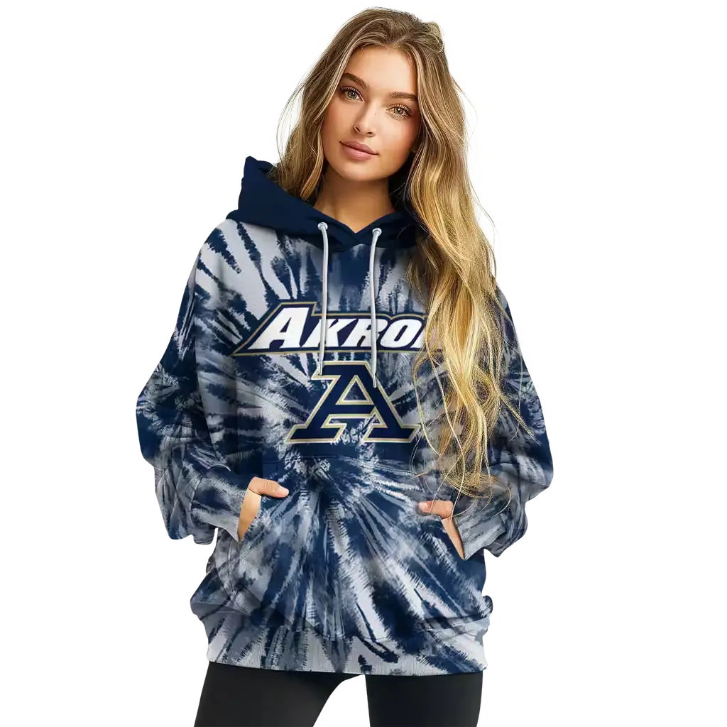 akron zips tie dye pattern blue hoodie high quality akron zips tie dye pattern blue hoodie high quality