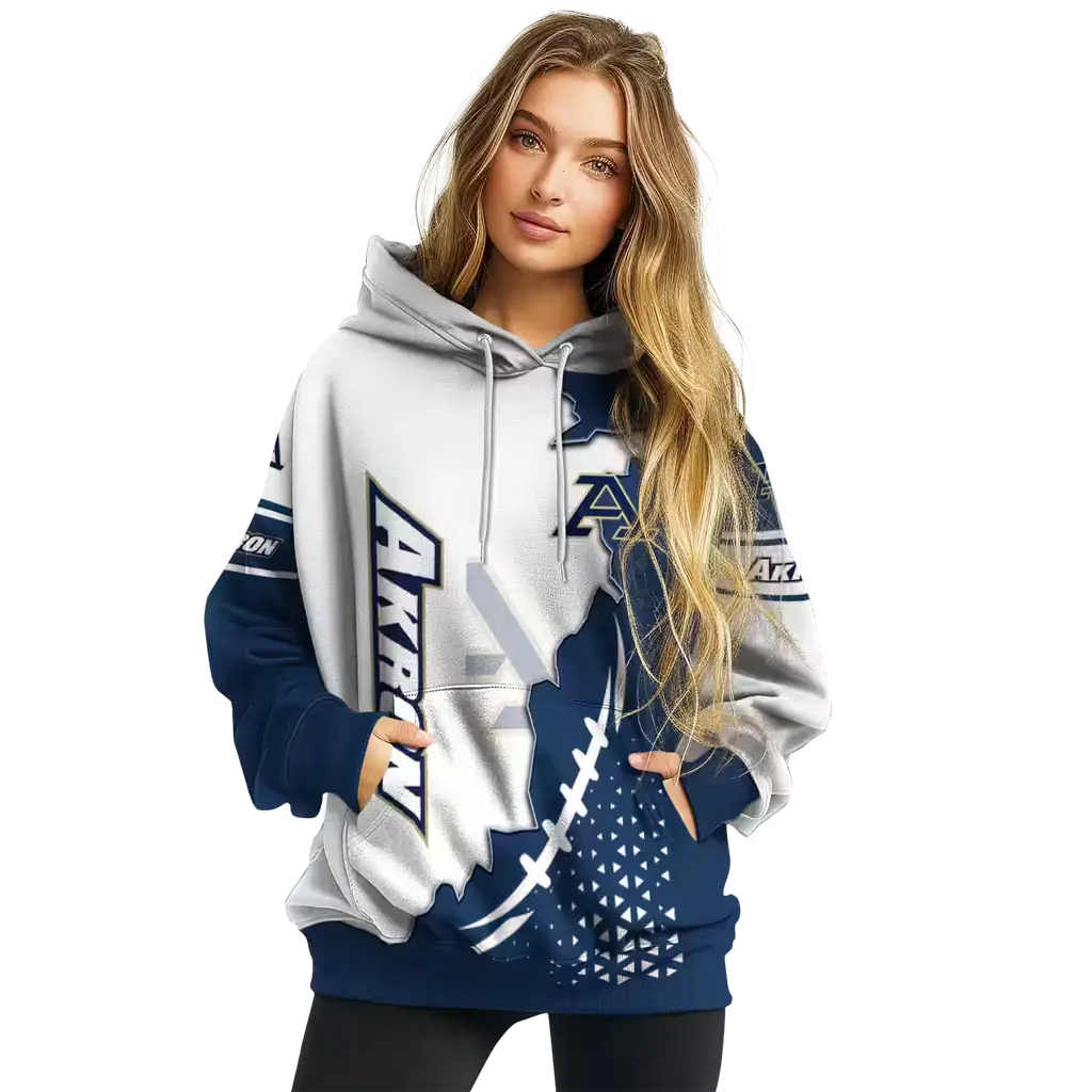 akron zips triangular pattern blue white hoodie high quality akron zips triangular pattern blue white hoodie high quality