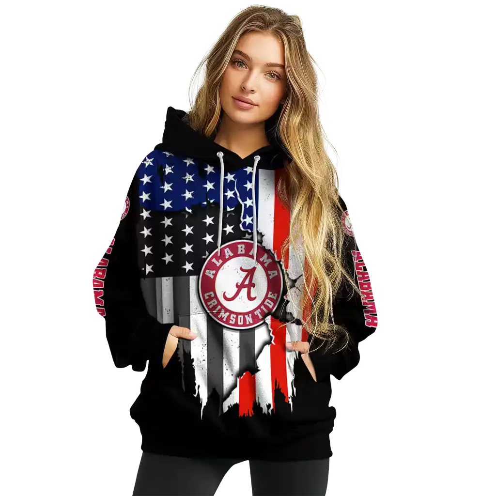 alabama crimson tide american pride black hoodie high quality alabama crimson tide american pride black hoodie high quality