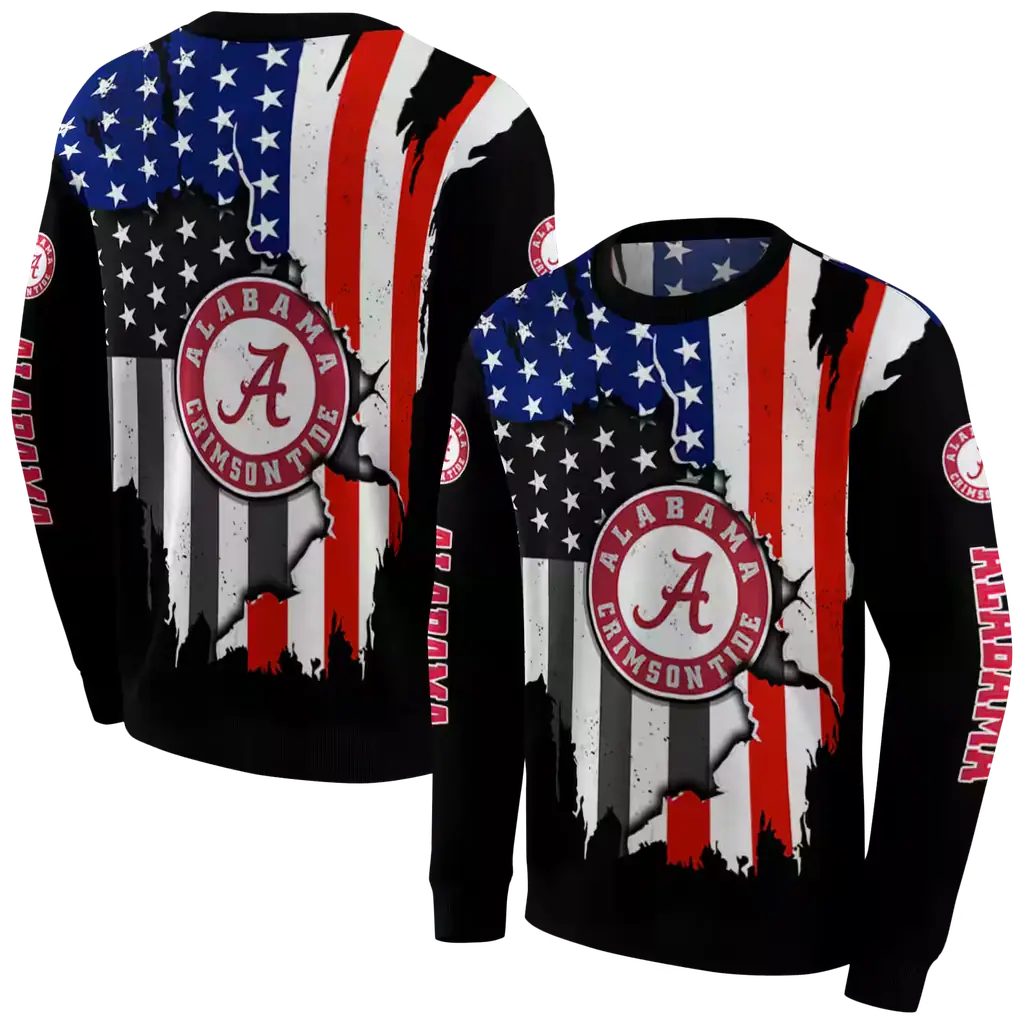 alabama crimson tide american pride black hoodie premium grade alabama crimson tide american pride black hoodie premium grade