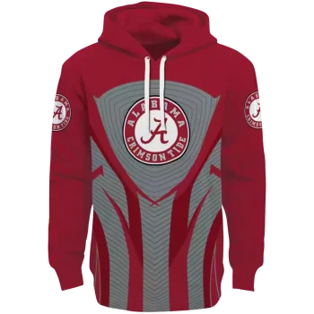 alabama crimson tide concentric lines crimson black hoodie best selling