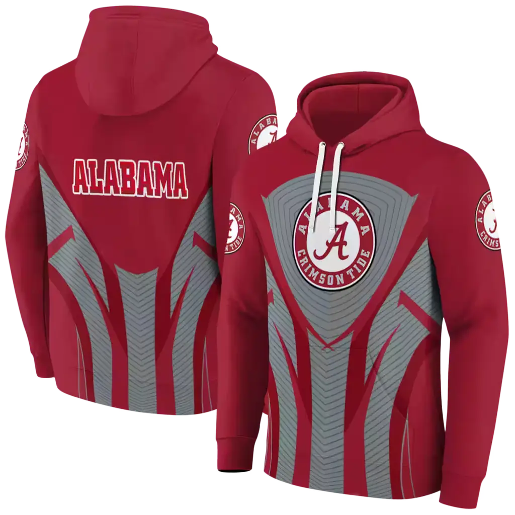 alabama crimson tide concentric lines crimson black hoodie fashion forward alabama crimson tide concentric lines crimson black hoodie fashion forward