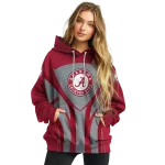 alabama crimson tide concentric lines crimson black hoodie best selling