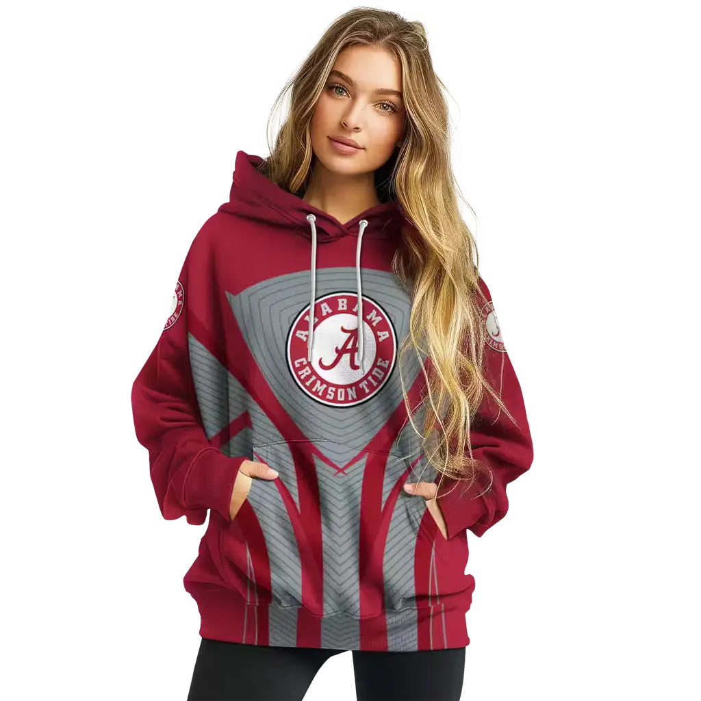 alabama crimson tide concentric lines crimson black hoodie high quality alabama crimson tide concentric lines crimson black hoodie high quality