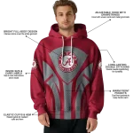 alabama crimson tide concentric lines crimson black hoodie best selling