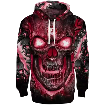 alabama crimson tide demonic skull crimson black hoodie best selling