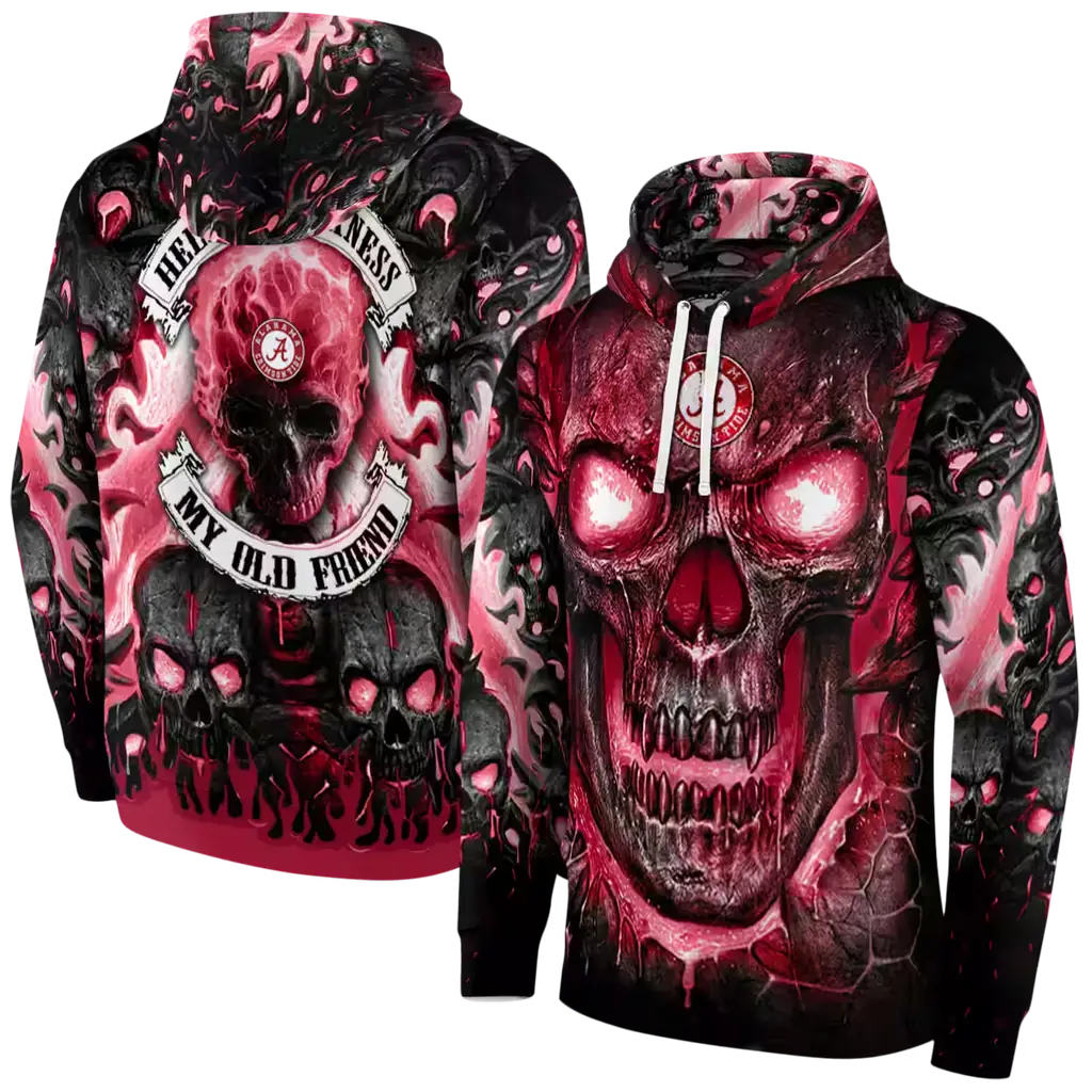 alabama crimson tide demonic skull crimson black hoodie fashion forward alabama crimson tide demonic skull crimson black hoodie fashion forward