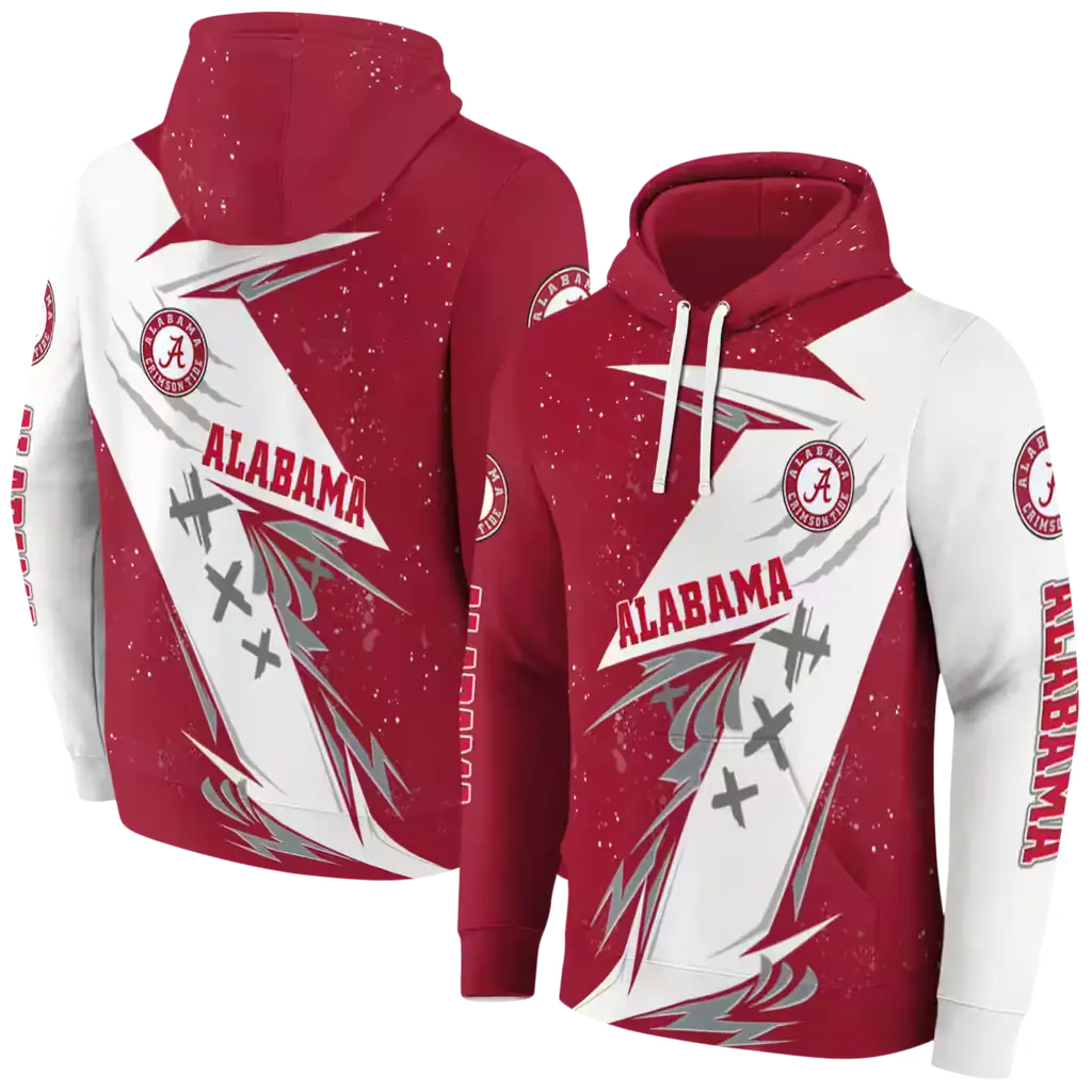 alabama crimson tide dynamic slash crimson white hoodie fashion forward alabama crimson tide dynamic slash crimson white hoodie fashion forward