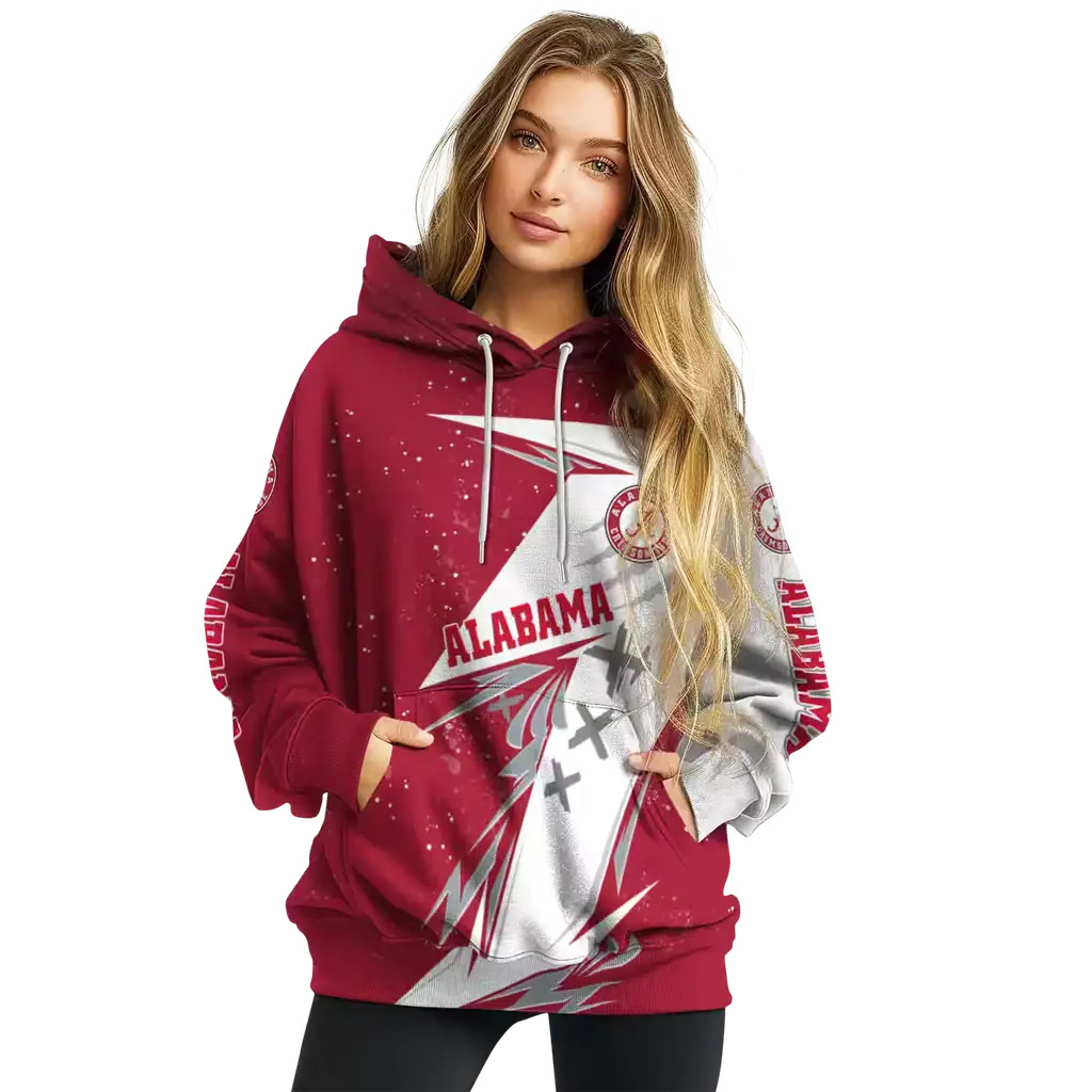 alabama crimson tide dynamic slash crimson white hoodie high quality alabama crimson tide dynamic slash crimson white hoodie high quality