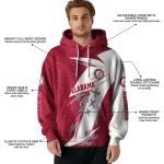 alabama crimson tide dynamic slash crimson white hoodie best selling