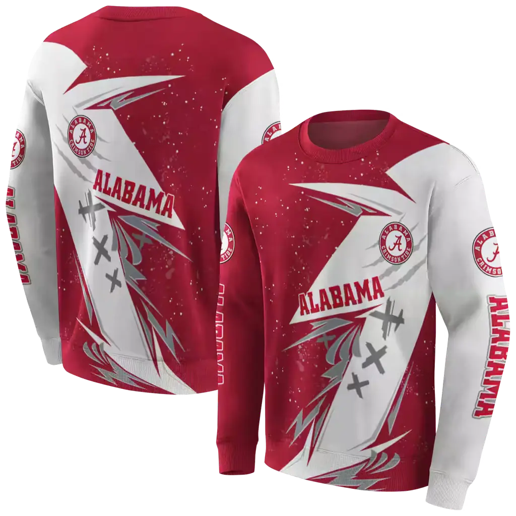 alabama crimson tide dynamic slash crimson white hoodie premium grade alabama crimson tide dynamic slash crimson white hoodie premium grade