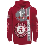 alabama crimson tide football heartbeat crimson hoodie best selling