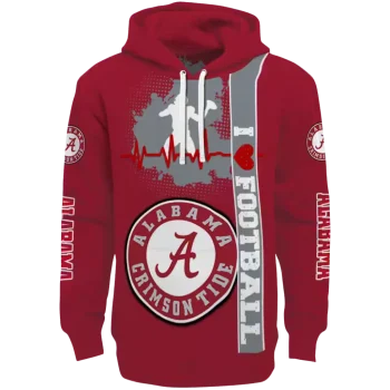 alabama crimson tide football heartbeat crimson hoodie best selling
