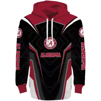 alabama crimson tide futuristic pattern crimson black hoodie best selling