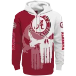 alabama crimson tide graphic punisher crimson white hoodie best selling