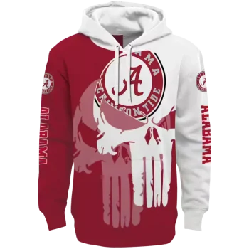 alabama crimson tide graphic punisher crimson white hoodie best selling