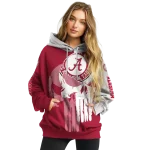 alabama crimson tide graphic punisher crimson white hoodie best selling
