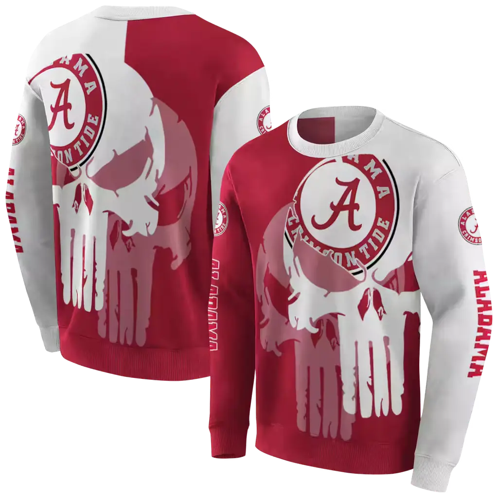 alabama crimson tide graphic punisher crimson white hoodie premium grade alabama crimson tide graphic punisher crimson white hoodie premium grade