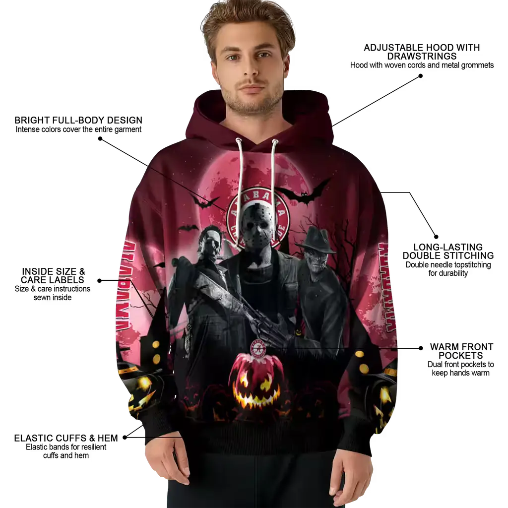 alabama crimson tide halloween vibes crimson black hoodie latest model alabama crimson tide halloween vibes crimson black hoodie latest model