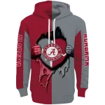 alabama crimson tide heartbeat graphic crimson hoodie best selling
