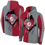 alabama crimson tide heartbeat graphic crimson hoodie best selling