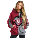 alabama crimson tide heartbeat graphic crimson hoodie best selling
