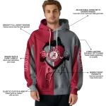 alabama crimson tide heartbeat graphic crimson hoodie best selling