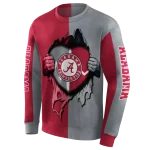 alabama crimson tide heartbeat graphic crimson hoodie best selling