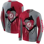 alabama crimson tide heartbeat graphic crimson hoodie best selling
