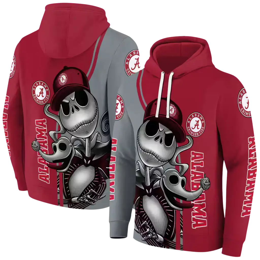 alabama crimson tide jack skellington crimson hoodie fashion forward alabama crimson tide jack skellington crimson hoodie fashion forward