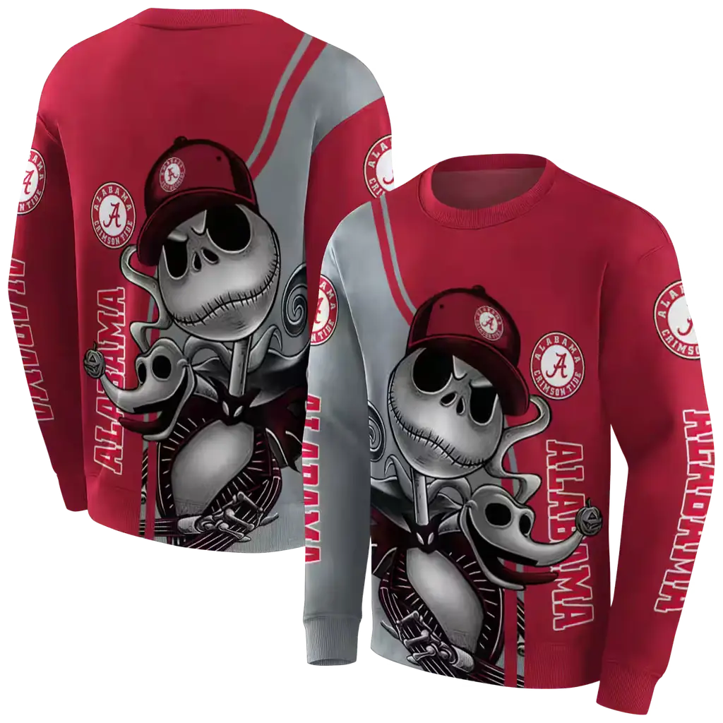 alabama crimson tide jack skellington crimson hoodie premium grade alabama crimson tide jack skellington crimson hoodie premium grade