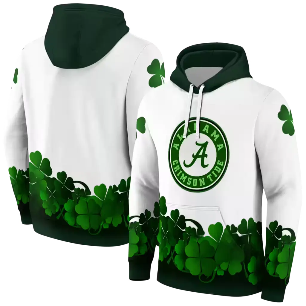 alabama crimson tide lucky motif white green hoodie fashion forward alabama crimson tide lucky motif white green hoodie fashion forward
