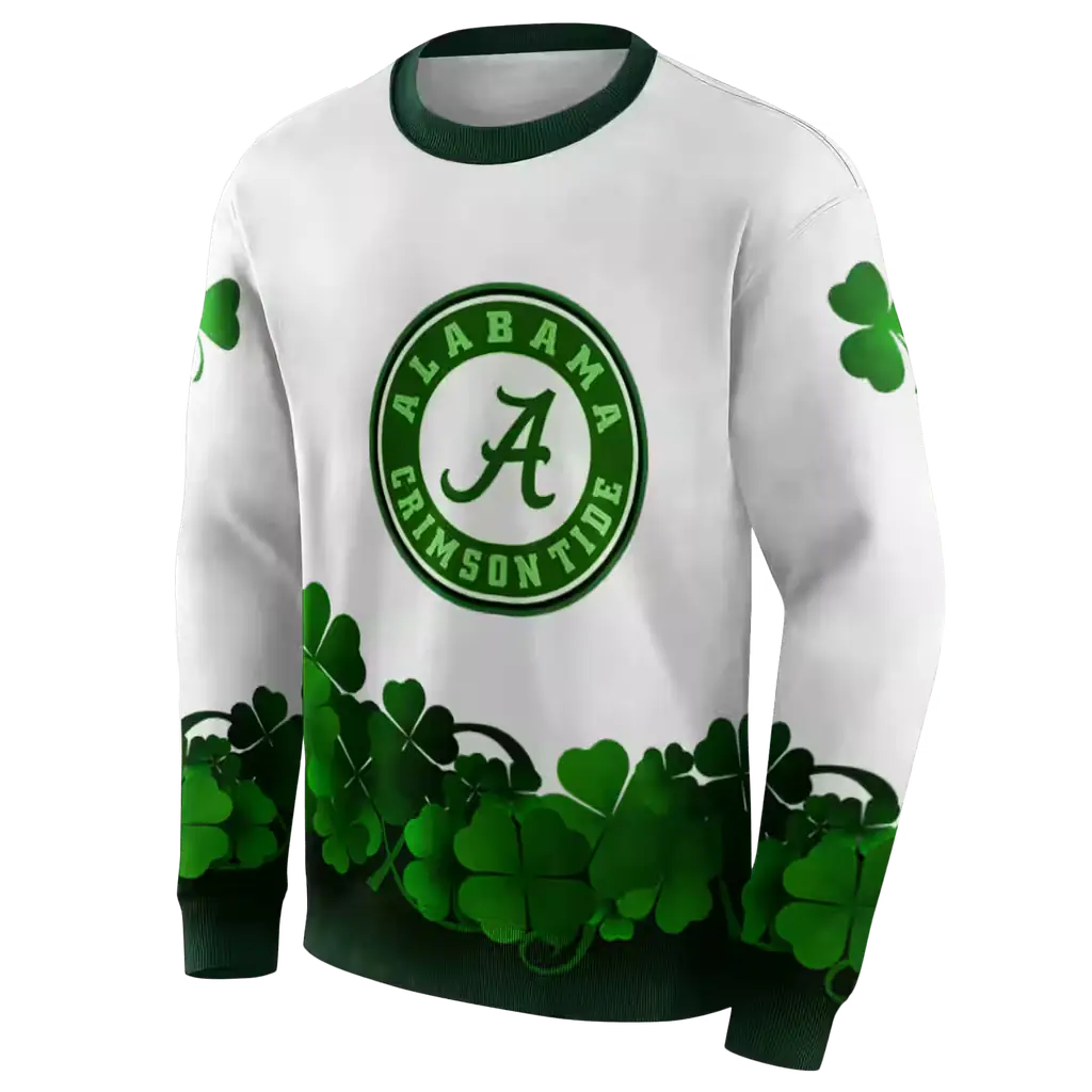 alabama crimson tide lucky motif white green hoodie new arrival alabama crimson tide lucky motif white green hoodie new arrival